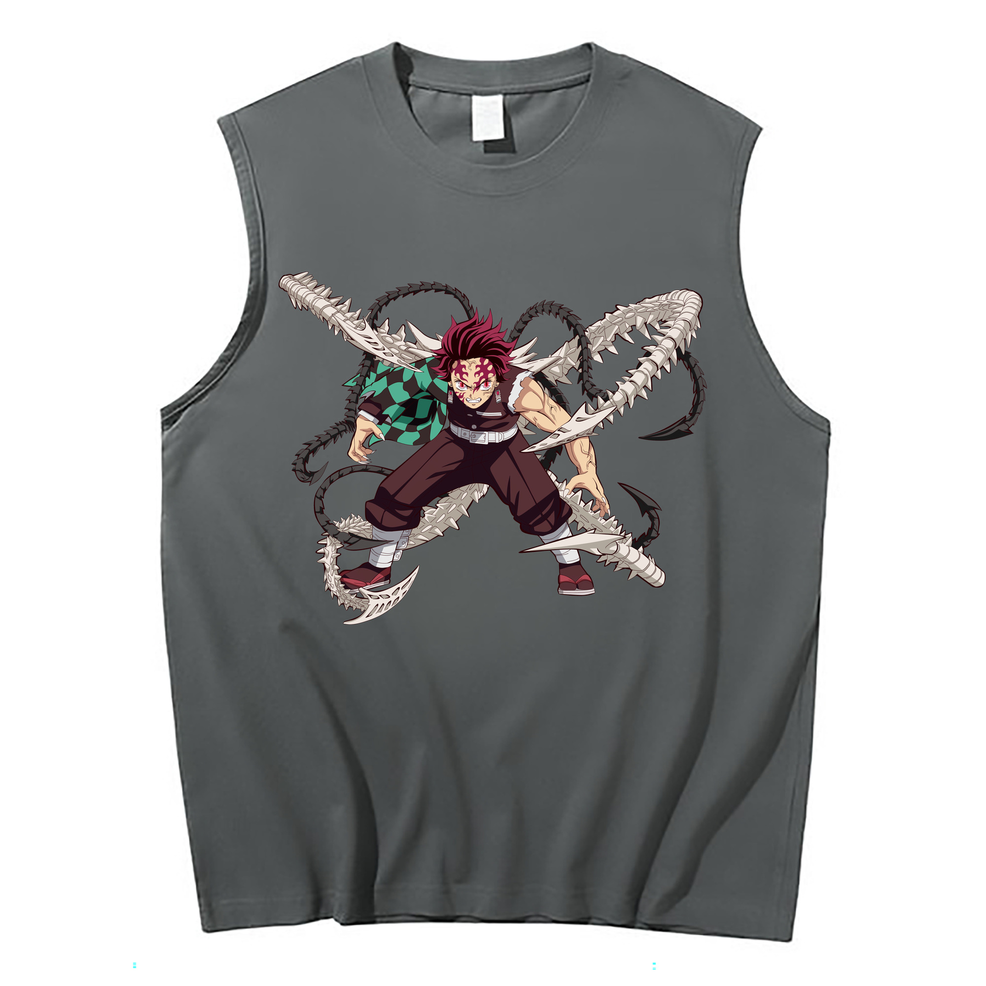 （画像用） 鬼滅の刃 竈門 炭治郎／かまど たんじろう Kamado Tanjirou コットン100％タンクトップ（フロントプリント）